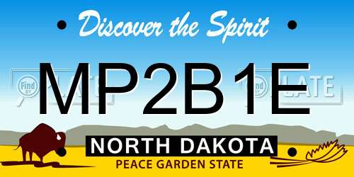 MP2B1E North Dakota License Plate