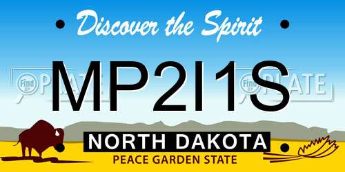 MP2I1S North Dakota License Plate
