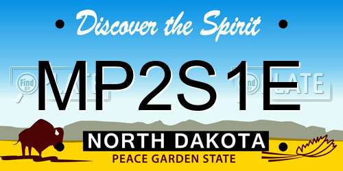 MP2S1E North Dakota License Plate