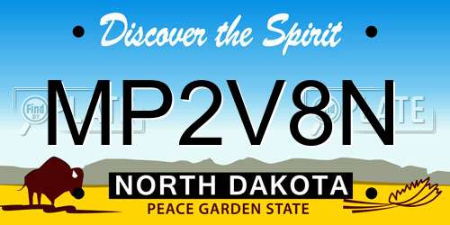 MP2V8N North Dakota License Plate