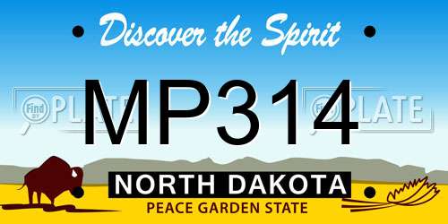 MP314 North Dakota License Plate