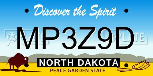 MP3Z9D North Dakota License Plate