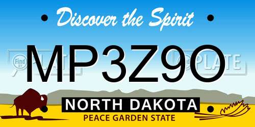 MP3Z9O North Dakota License Plate