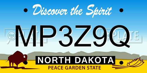 MP3Z9Q North Dakota License Plate