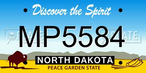 MP5584 North Dakota License Plate