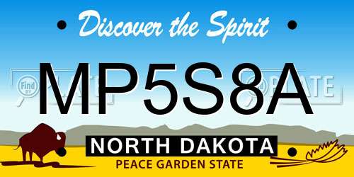 MP5S8A North Dakota License Plate