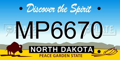 MP6670 North Dakota License Plate