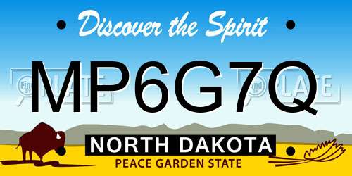 MP6G7Q North Dakota License Plate
