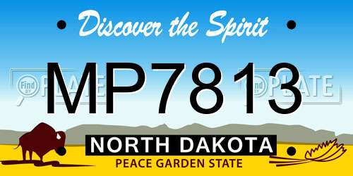 MP7813 North Dakota License Plate
