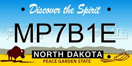 MP7B1E North Dakota License Plate