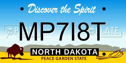 MP7I8T North Dakota License Plate