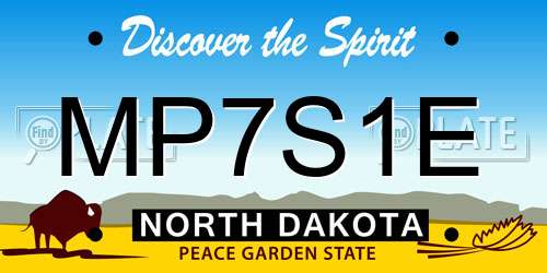MP7S1E North Dakota License Plate