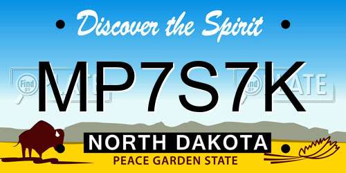 MP7S7K North Dakota License Plate