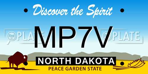 MP7V North Dakota License Plate
