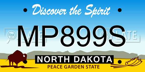 MP899S North Dakota License Plate