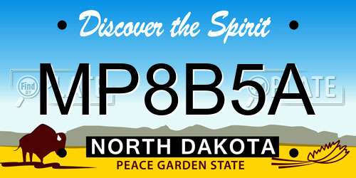 MP8B5A North Dakota License Plate