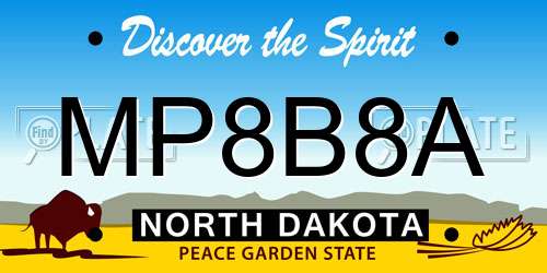MP8B8A North Dakota License Plate