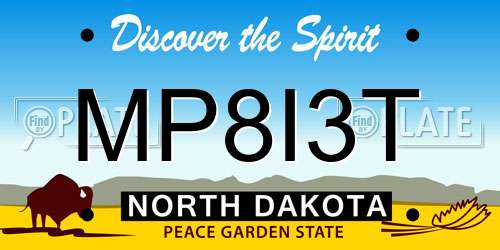 MP8I3T North Dakota License Plate
