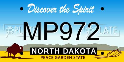 MP972 North Dakota License Plate