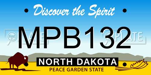 MPB132 North Dakota License Plate