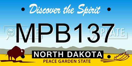 MPB137 North Dakota License Plate