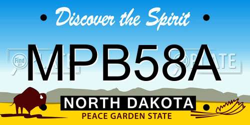 MPB58A North Dakota License Plate