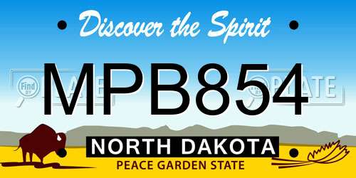 MPB854 North Dakota License Plate