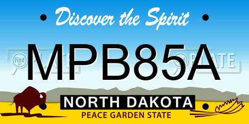 MPB85A North Dakota License Plate