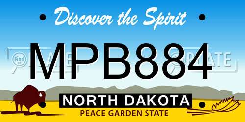 MPB884 North Dakota License Plate
