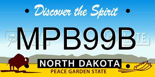 MPB99B North Dakota License Plate