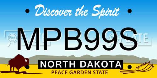 MPB99S North Dakota License Plate