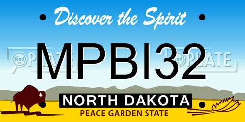 MPBI32 North Dakota License Plate