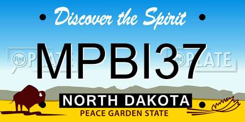 MPBI37 North Dakota License Plate