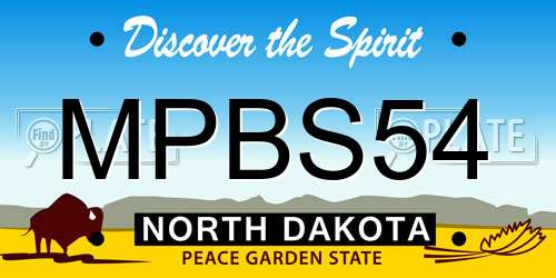 MPBS54 North Dakota License Plate