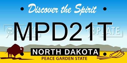MPD21T North Dakota License Plate
