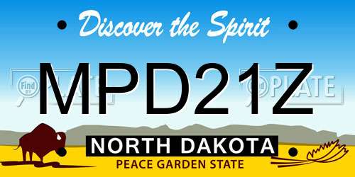 MPD21Z North Dakota License Plate