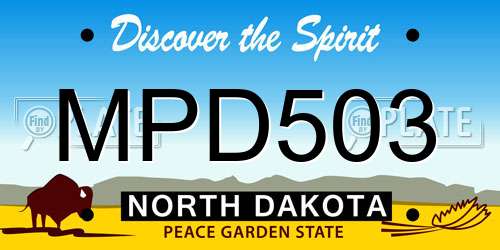 MPD503 North Dakota License Plate