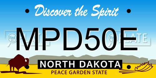 MPD50E North Dakota License Plate