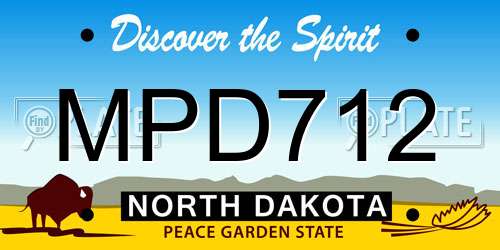 MPD712 North Dakota License Plate