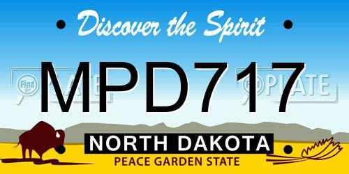 MPD717 North Dakota License Plate