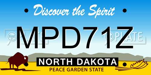 MPD71Z North Dakota License Plate
