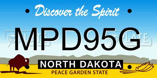 MPD95G North Dakota License Plate