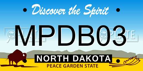 MPDB03 North Dakota License Plate
