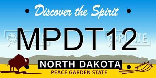 MPDT12 North Dakota License Plate
