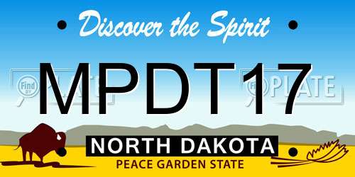 MPDT17 North Dakota License Plate