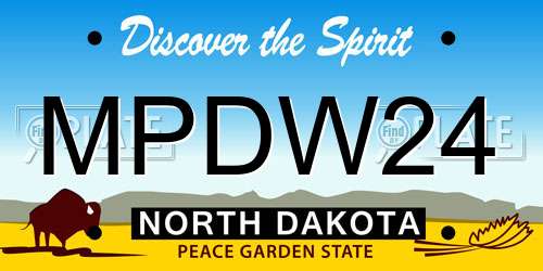 MPDW24 North Dakota License Plate