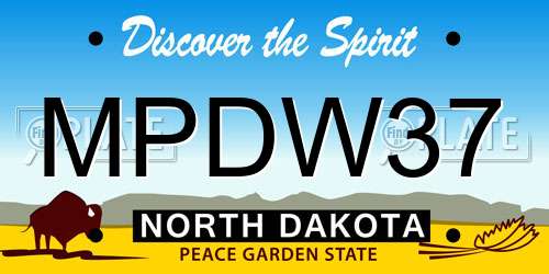 MPDW37 North Dakota License Plate