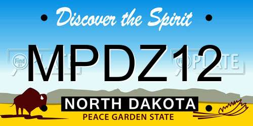 MPDZ12 North Dakota License Plate