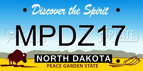 MPDZ17 North Dakota License Plate