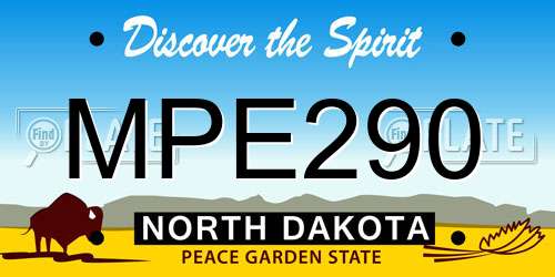 MPE290 North Dakota License Plate